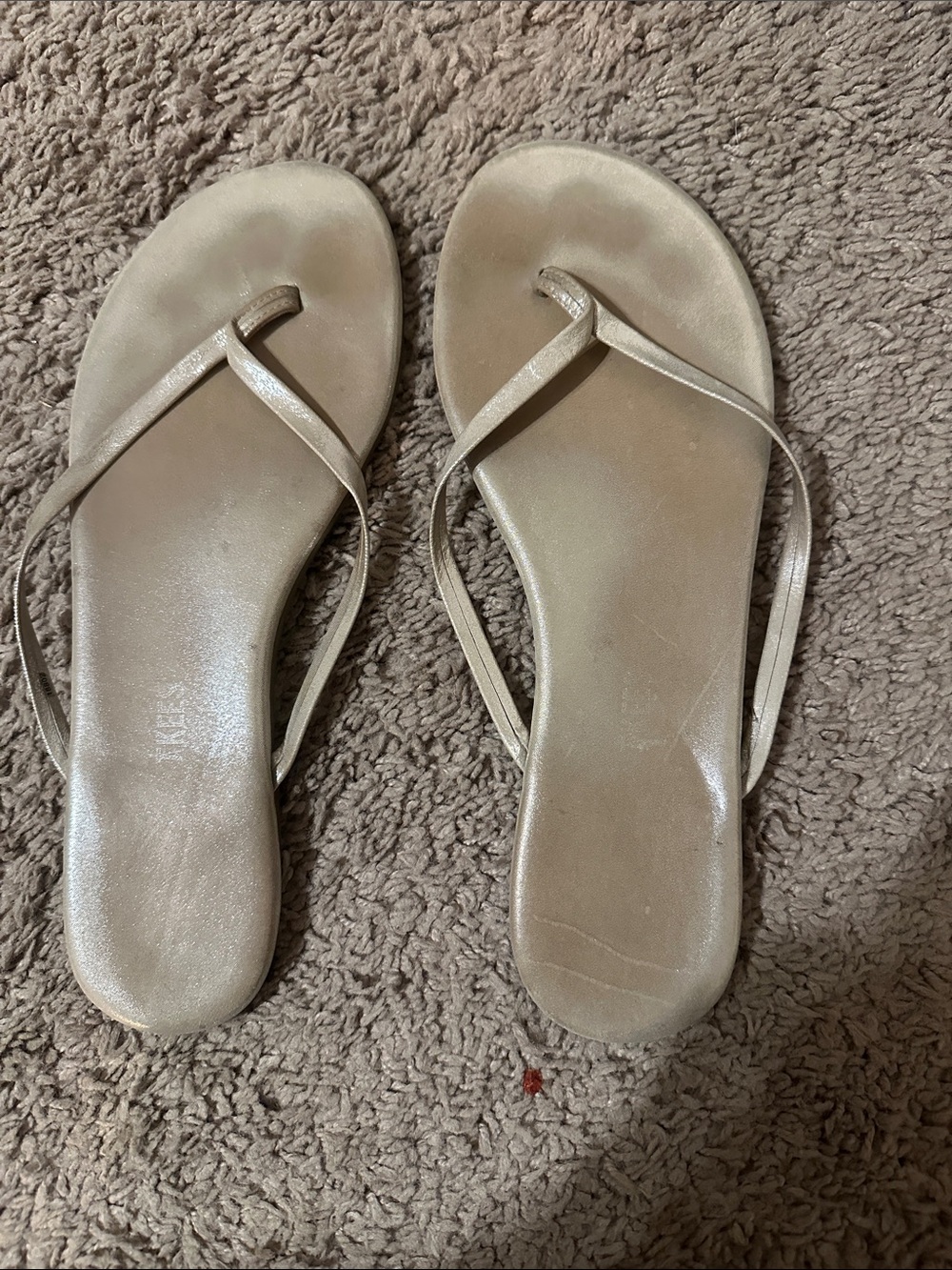 Women’s Minimalist Metallic silver Flip Flop Sandals TKEES